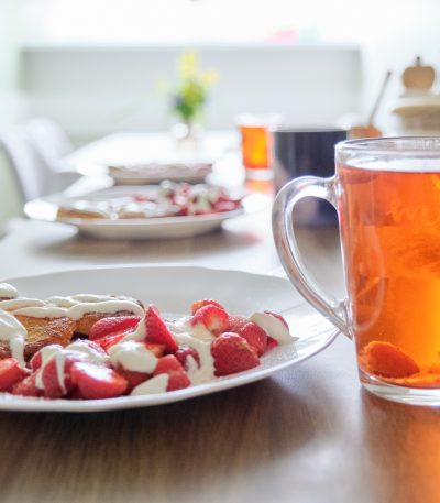 Strawberry season, food and drink with berries
