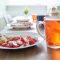 Strawberry season, food and drink with berries